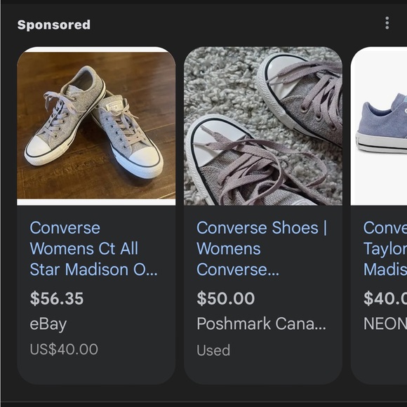 SOLD • Beige-Grey & White Converse - Maddison Style - Picture 7 of 7